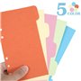 A6 Recharge Papier 6 Trous de Remplissage Insère du Papier Avec 5 Couleurs Intercalaire et pochettes de classeur pour Carnet, Pl