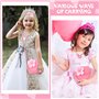 Sac a Main Bijoux Enfants Fille, Pinces à Cheveux Set Arc-en-Ciel Collier Bracelet Boucle d'oreille Bagues, Floral Sac en Peluch