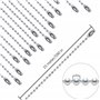 Chaîne à Rouleaux Perlée de 2.4mm, 15 Mètres Chaîne à Maillons en Acier Inoxydable avec 150 Connecteurs Correspondants pour Fabr