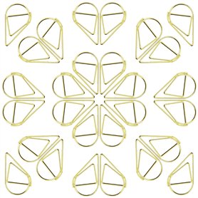 JRSHIRLEYLTD Lot de 210 trombones dorés en forme de goutte d'eau