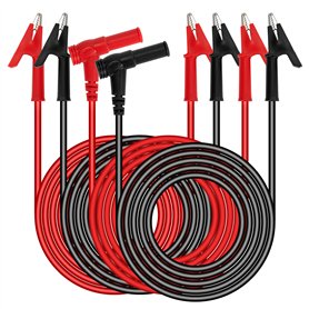 GUNGY Câble de Test pour Multimètre Kit Cordon Multimètre avec Fiche Banane 4mm Pinces Crocodiles Fils de Test Multimètre 1m pou