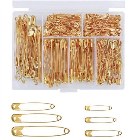 Épingle a Nourrice 250 Pièces Grosse et Petit Épingles de Sûreté Résistantes à la Rouille Épingles Couture avec Boîte de Rangeme