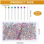 Épingles Couture 600 pièces Multicolores Epingle a Tete Ronde Epingle Couture Droites avec Tête de Perle en Plastique pour Tissu