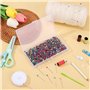 Épingles Couture 600 pièces Multicolores Epingle a Tete Ronde Epingle Couture Droites avec Tête de Perle en Plastique pour Tissu