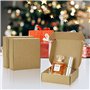 Boîtes de Cadeau avec Couvercles, Boite Papier Kraft Marron Boite Cadeau Vide de 12,5 x 12,5 x 4cm Emballage Cadeau Facile à Ass