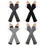 Gants Longs sans Doigts pour Femme Fille 4 Paires Longs Sans Doigts en Tricot de Longueur Coude Gants Extensibles pour le Bureau
