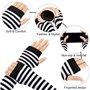 Gants Longs sans Doigts pour Femme Fille 4 Paires Longs Sans Doigts en Tricot de Longueur Coude Gants Extensibles pour le Bureau