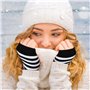Gants Longs sans Doigts pour Femme Fille 4 Paires Longs Sans Doigts en Tricot de Longueur Coude Gants Extensibles pour le Bureau