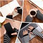 Gants Longs sans Doigts pour Femme Fille 4 Paires Longs Sans Doigts en Tricot de Longueur Coude Gants Extensibles pour le Bureau