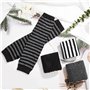 Gants Longs sans Doigts pour Femme Fille 4 Paires Longs Sans Doigts en Tricot de Longueur Coude Gants Extensibles pour le Bureau