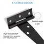 Charnières en T, 8Pcs Noires Triangulaire Charnières de Porte de Grange en Robustes Métallique Fer avec 48 Vis, pour Portes Exté
