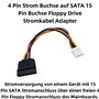 Bolwins F54S Câble d'alimentation 4 broches vers SATA 15 broches femelle - Câble d'alimentation - Environ 18 cm