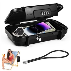 WEFHEF Coffre-Fort Portable Étanche Sécurité Mini Coffre Fort Anti-Vol Coffre Fort Telephone Portable avec Câble Acier Coffre-Fo