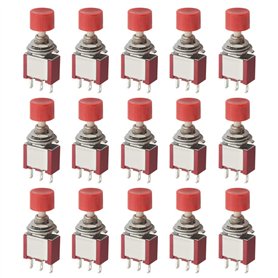 WMYCONGCONG Lot de 15 Interrupteur à bouton poussoir SPDT momentané 3 broches AC 2A 250V/ 5A 120V NO/NC