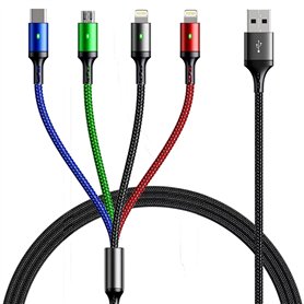 YTLUSN 1.5M Câble de Charge Multi USB 3A