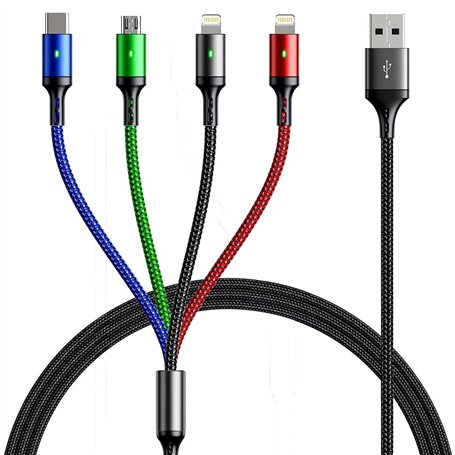 YTLUSN 1.5M Câble de Charge Multi USB 3A