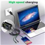 YTLUSN 1.5M Câble de Charge Multi USB 3A, Cordon de Chargeur 4 en 1 avec Ports IP/Micro USB/Type C pour Téléphone 12 11 Xs X 8 7