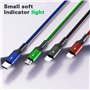 YTLUSN 1.5M Câble de Charge Multi USB 3A, Cordon de Chargeur 4 en 1 avec Ports IP/Micro USB/Type C pour Téléphone 12 11 Xs X 8 7