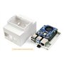 DIN Rail ABS Boîtier pour Raspberry Pi 4, Support Montage sur Rail DIN, Fenêtre Supérieure Transparente, Le Grand Espace Intérie