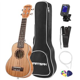 MARTISAN Ukulélé Soprano Kit Hawaïen Débutants 21 pouces Ukulele Aquila Cordes avec Housse