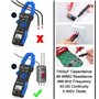 Kethvoz Multimetre Pince Amperemetre Triphasé, 1000A Amperemetrique 9999 points Testeur Electrique Mesure AC DC Courant Tension 