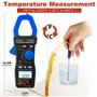 Kethvoz Multimetre Pince Amperemetre Triphasé, 1000A Amperemetrique 9999 points Testeur Electrique Mesure AC DC Courant Tension 