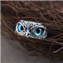 Kagodri Bagues en argent sterling 925 - Bague de fiançailles en forme de chouette avec œil de démon - Style rétro - Réglable - B