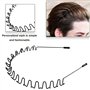 2Pcs Bandeaux en Métal Ondulés Élastiques Unisexes - Serre-tête Sport pour Hommes et Femmes - Accessoires Cheveux