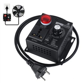 ECUTEE Régulateur de tension 4000 W - Ventilateur de moteur - Transformateur variable - Variateur de thermostat - Régulateur de