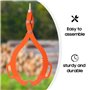 SUDEG Pince forestière pour Troncs 25 pouces, 600kg de Force de Traction, Pince à Bois Pince de Levage Pince demballage avec 2 M