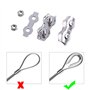 Dfuqanb 24 Pinces De Câble Métallique Duplex En Acier, Serre-câble 3mm, Serre-câble câbles en acier inoxydable Pour la fixation 