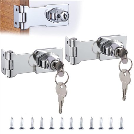 Cadenas Moraillon de Verrouillage 2 Pairs Moraillons de Verrouillage en Alliage de Zinc