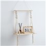 SOSINYA Etagere Murale Bois.Deco Boheme Etagère Murale.Gland tissé à la Main Macramé Mural.Décor Mural avec guirlandes Lumineuse