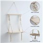 SOSINYA Etagere Murale Bois.Deco Boheme Etagère Murale.Gland tissé à la Main Macramé Mural.Décor Mural avec guirlandes Lumineuse