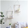 SOSINYA Etagere Murale Bois.Deco Boheme Etagère Murale.Gland tissé à la Main Macramé Mural.Décor Mural avec guirlandes Lumineuse