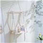 SOSINYA Etagere Murale Bois.Deco Boheme Etagère Murale.Gland tissé à la Main Macramé Mural.Décor Mural avec guirlandes Lumineuse