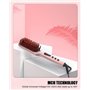 Lisseur à cheveux Megawise (2025) avec brosse en céramique ; Fer plat double tension anti-brûlure | Cordon rotatif | Arrêt autom