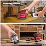 Ponceuse 130W 14000RPM Ponceuse Delta Avec 20 Papiers Abrasifs, 1 Boîte à Poussière, 1 Raccord Sous Vide, Pour Polir les Murs, l