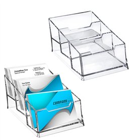 Sixfolo 2 Pièces Porte-Cartes de Visite en Acrylique Transparent Support Carte de Visite en Plastique Présentoir à Carte De Visi