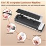 6-en-1 Machine à Plastifier Froid pour A3 A4 A5 A6 et Thermique avec 25 Pochettes et Coupe-Papier Intégré
