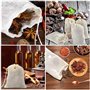 CQXSYTBN 10 Pièces Etamine Alimentaire, 20 x 30cm Sac en Mousseline de Coton, Sac en Coton avec Cordon de Serrage, Étamine Tissu