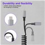 KETAKY Plus Cable iphone Spirale compatible Carplay [Certifié MFi] cable retractable iphone court avec synchronisation des donné