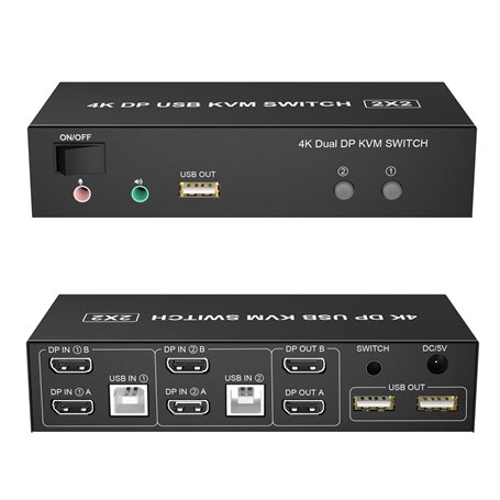 Commutateur KVM Dual Monitor DisplayPort 4K@60Hz Extended Display