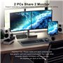 Displayport 1.2 KVM Switch 2 in 2 Out avec sortie microphone