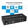 Commutateur KVM Dual Monitor DisplayPort 4K@60Hz Extended Display, Displayport 1.2 KVM Switch 2 in 2 Out avec sortie microphone 
