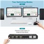 Arkidyn Plus Commutateur KVM Double Moniteur 4K@60Hz 2 Ports, Affichage Étendu, Sortie Microphone Audio, 3 Concentrateurs USB 2.