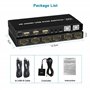 Arkidyn Plus Commutateur KVM Double Moniteur 4K@60Hz 2 Ports, Affichage Étendu, Sortie Microphone Audio, 3 Concentrateurs USB 2.