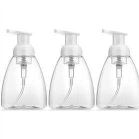 Imirootree Lot de 3 distributeurs de savon moussant vides rechargeables en plastique transparent de 250 ml pour les mains