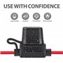 Porte Fusible Étanche 12V-32V Voiture Porte Fusible en Ligne avec 8 Pièces Fusible Plats 5A/10A/15A/20A et 14 AWG Fil pour Camio