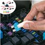 Porte Fusible Étanche 12V-32V Voiture Porte Fusible en Ligne avec 8 Pièces Fusible Plats 5A/10A/15A/20A et 14 AWG Fil pour Camio